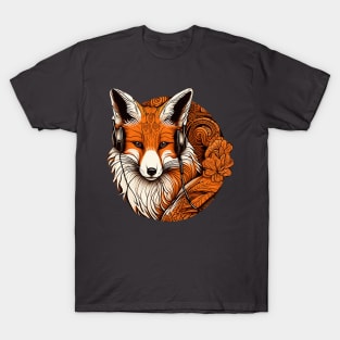 Majestic fox listening to music T-Shirt